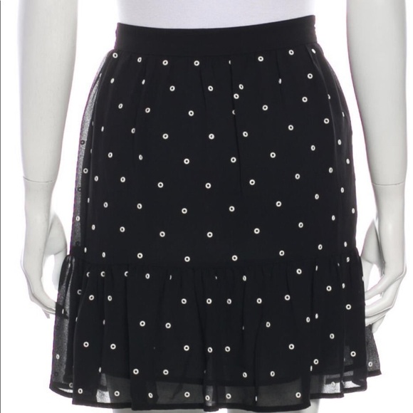 MICHAEL Michael Kors Black Polk Dot Mini Skirt M - Picture 6 of 6
